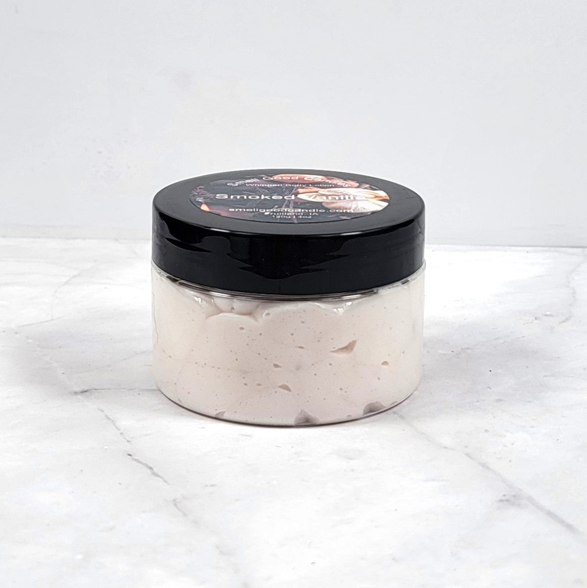 Masculine body lotion with sandalwood and smoky vanilla scent