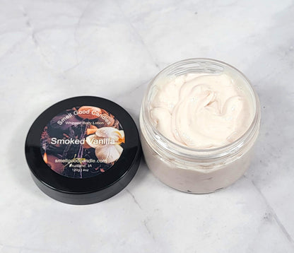 Hydrating vanilla lotion with warm amber and musk base