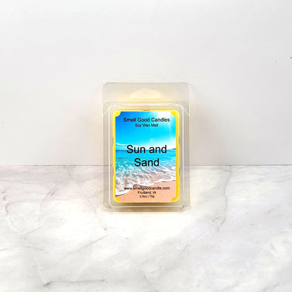 Sun and Sand soy wax melt with beachy citrus and floral scent