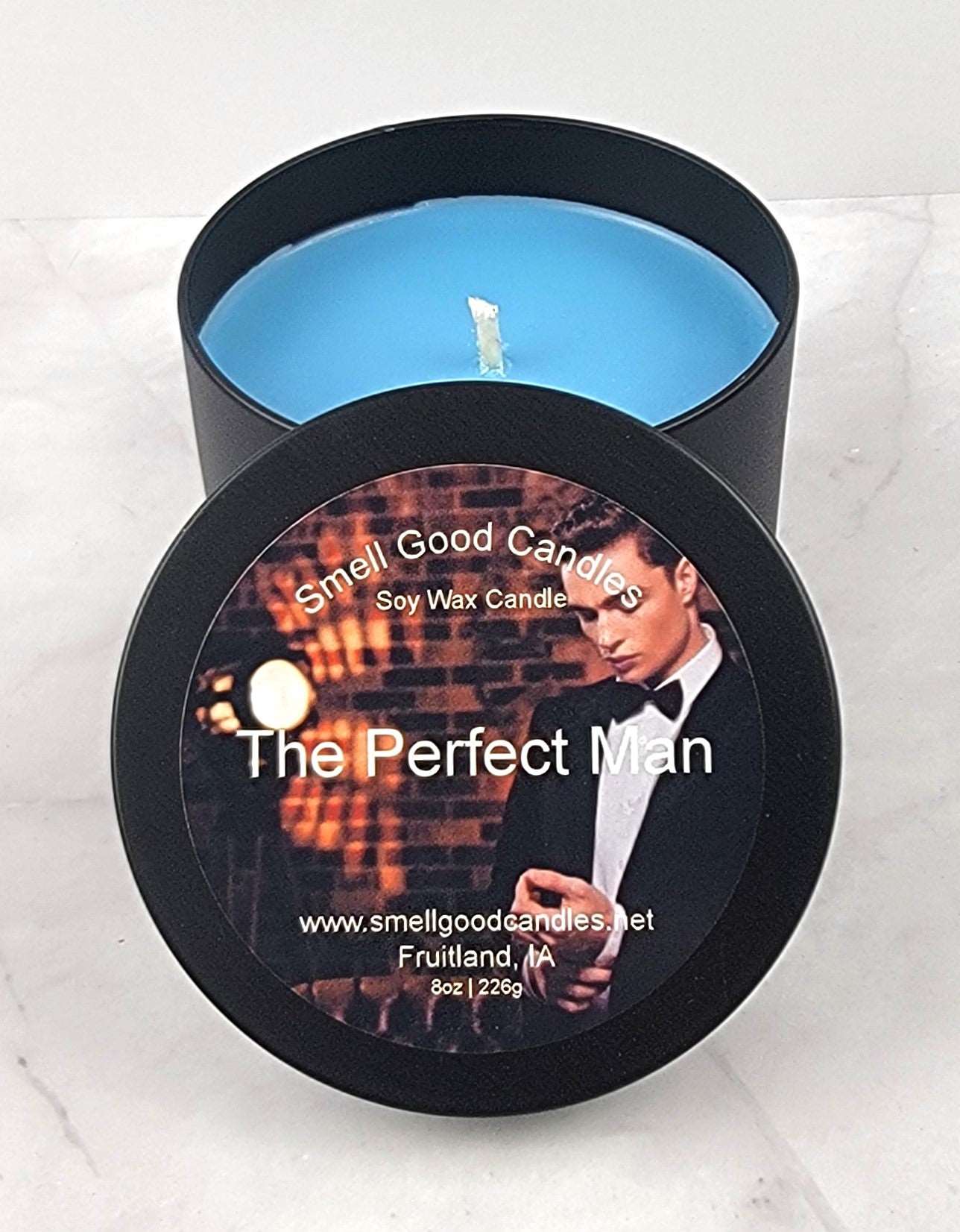 The Perfect Man Soy Wax Candle – Inspired by Bleu de Chanel, bold & masculine.