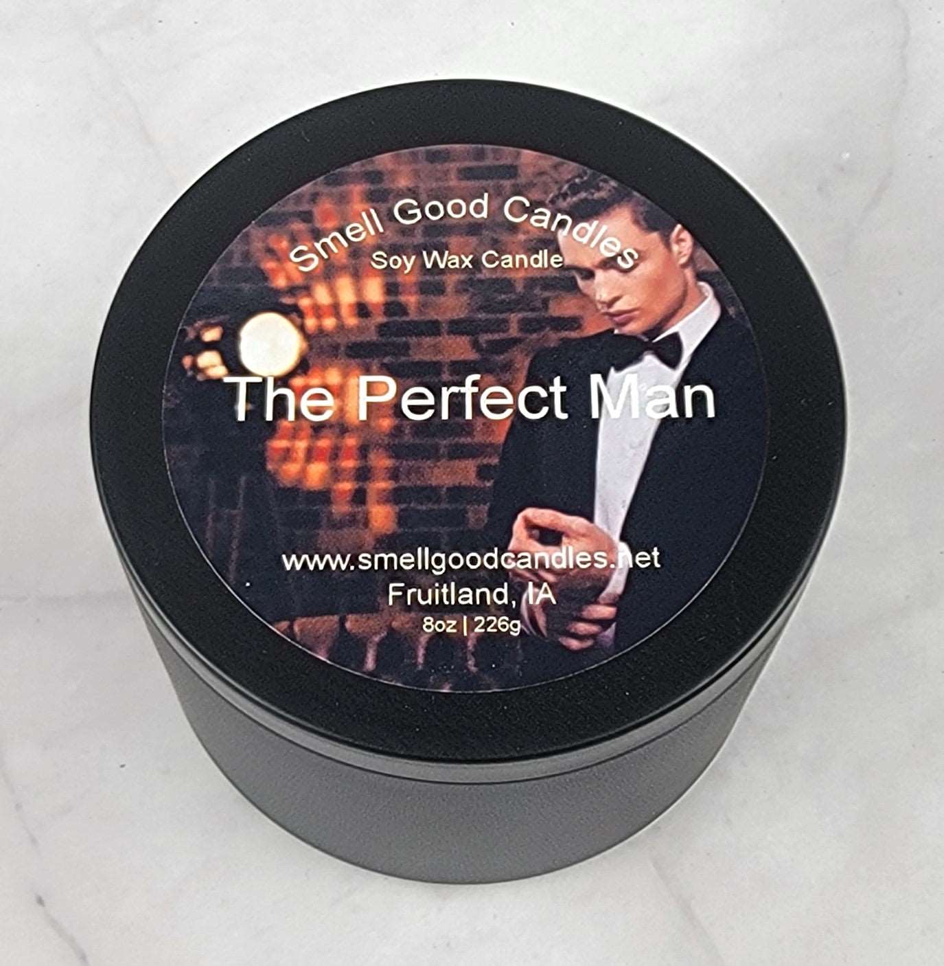 The Perfect Man 8oz Tin Scented Soy Wax Candle