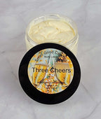 Three Cheers Whipped Body Lotion with sparkling champagne and fruity scent.