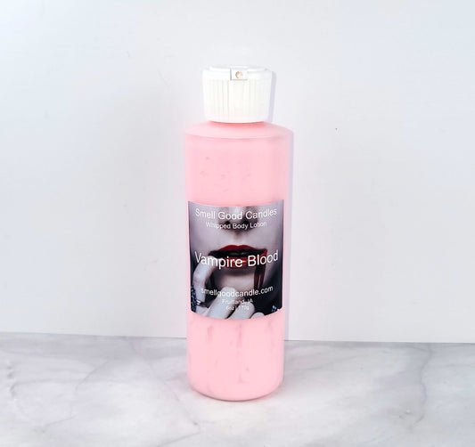 6oz Vampire Blood Whipped Body Lotion, inspired by Bath & Body Works, with a bold blend of bergamot, strawberry, jasmine, and black musk for seductive, silky skin.