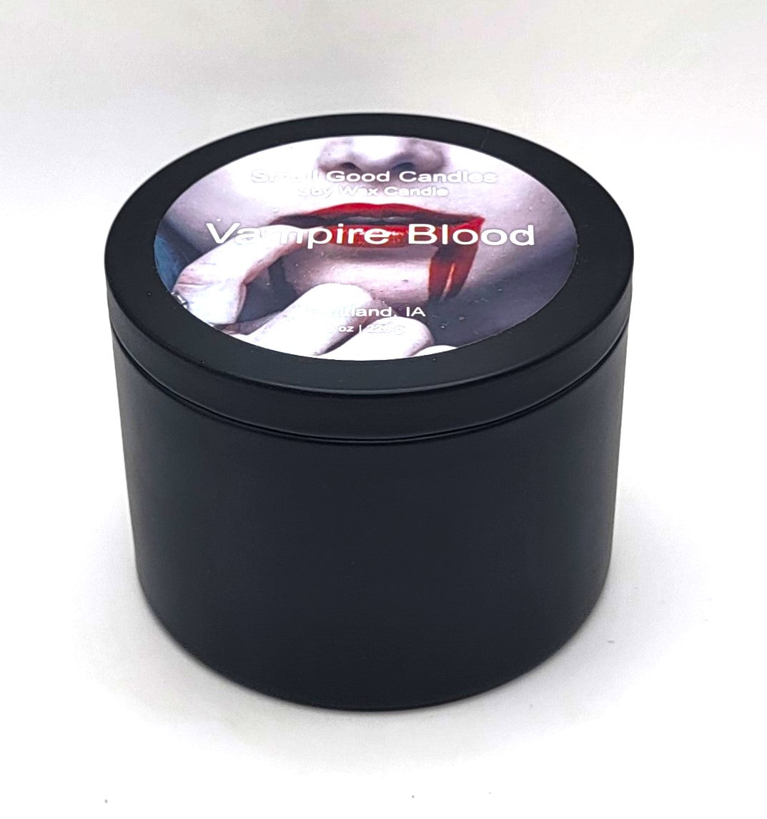 Vampire Blood 8oz Tin Scented Soy Wax Candle