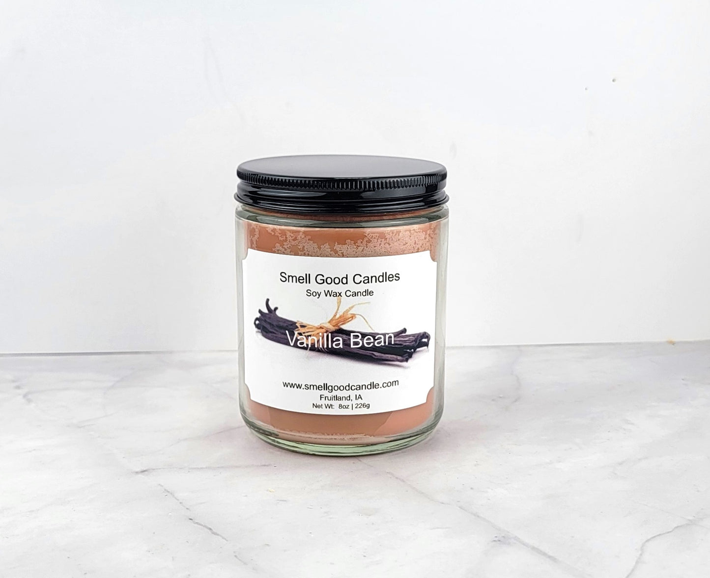 Clean-burning, eco-friendly candle made with 100% soy wax for relaxation.