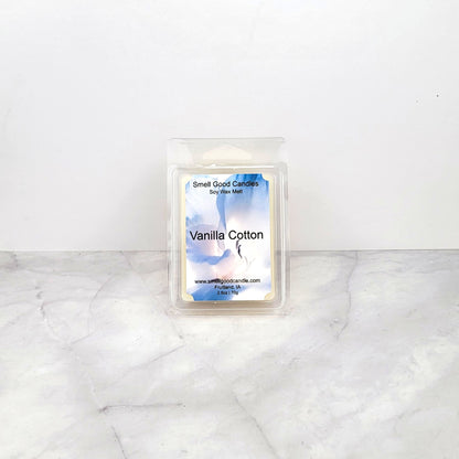 Vanilla Cotton soy wax melt with fresh linen and warm vanilla scent