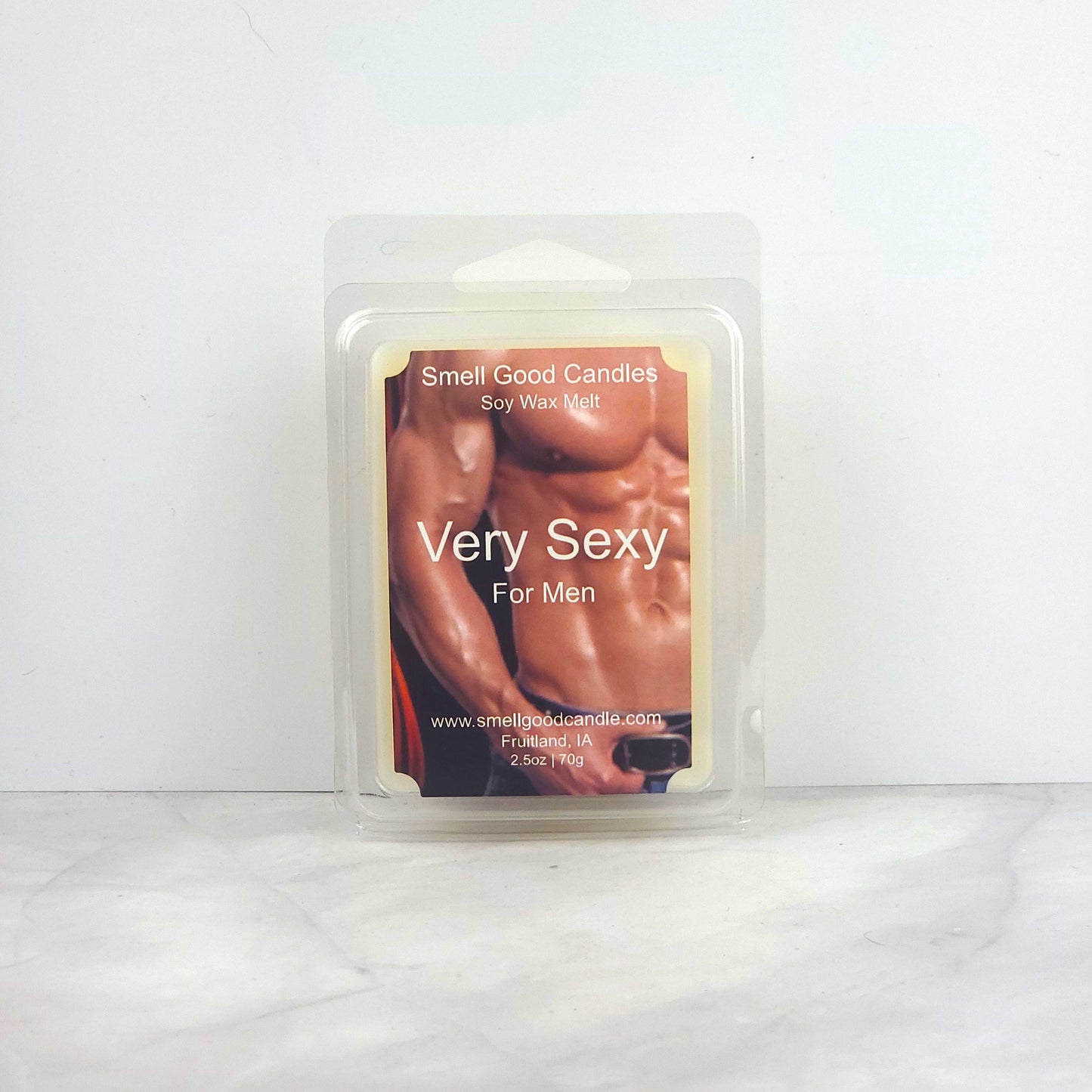 Very Sexy for Men Soy Wax Melt featuring spicy citrus notes of pineapple, bergamot, cinnamon, and tonka bean for a bold, refreshing fragrance.