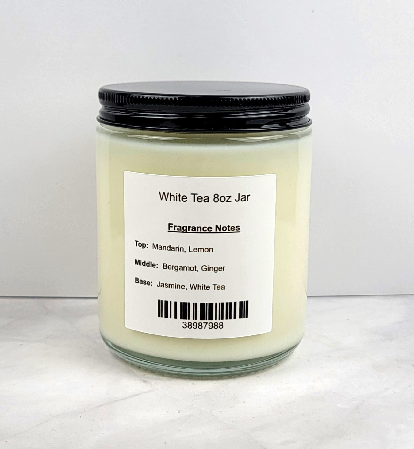 White Tea 8oz Jar Scented Soy Wax Candle