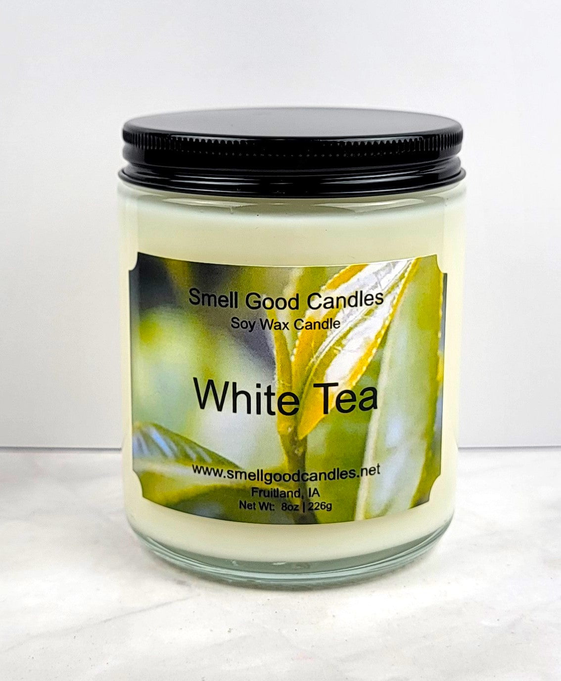 White Tea 8oz Jar Scented Soy Wax Candle