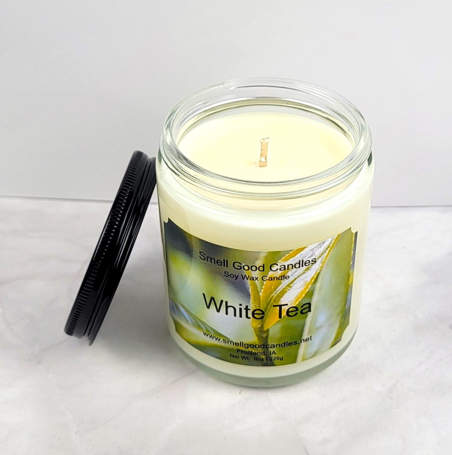 White Tea 8oz Jar Scented Soy Wax Candle